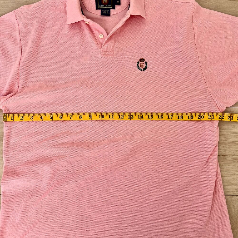 Vintage 90s Chaps Ralph Lauren 100% Cotton USA Made Pink Polo Shirt Size Medium - Picture 12 of 15